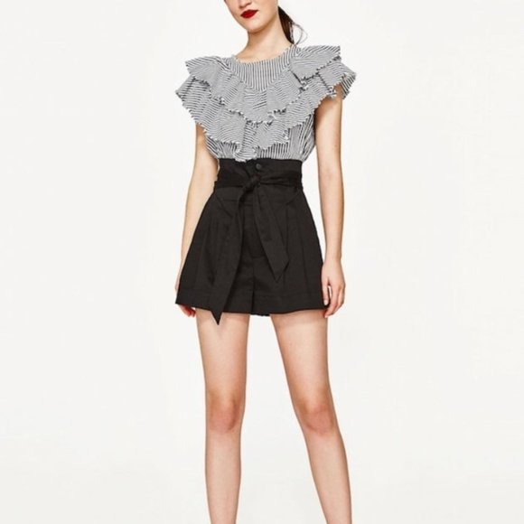 Aritzia Pants - Aritzia Wilfred Marne Paperbag Linen Shorts Grey